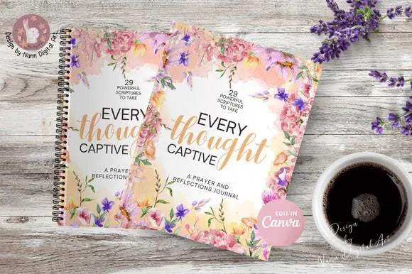 Christian Prayer Journal: Bible Verse Prompts, Editable Canva Template (Digital Download)