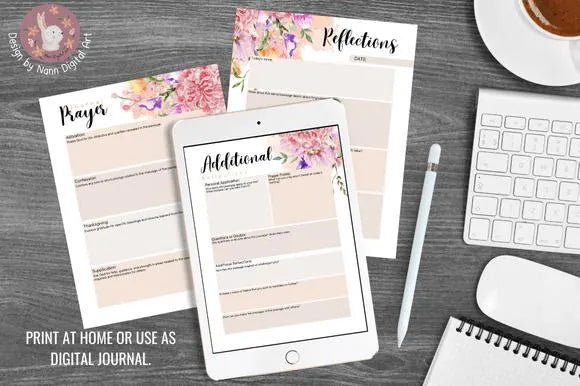 Christian Prayer Journal: Bible Verse Prompts, Editable Canva Template (Digital Download)
